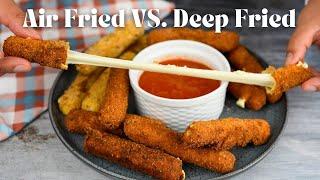 I Tested Homemade Mozzarella Cheese Sticks AIR FRIED VS DEEP FRIED