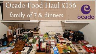 £156 FAMILY OF 7 OCADO FOOD HAUL|  prices, meal ideas, dinner plan, grocery haul