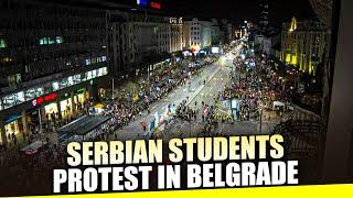 Students from across Serbia converge protest over disaster at train station |Belgrade