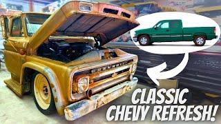 Chassis Swap Makeover! Classic Chevy Truck To Modern Silverado!