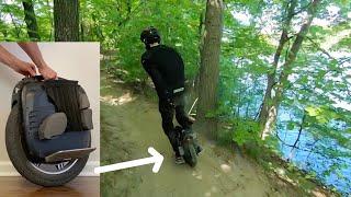 Testing DIY Power Pads on Mountain Bike Trails (Gotway MSX) - POV Electric Unicycle Offroad Review