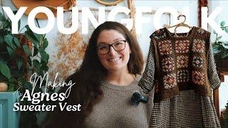 Knit Sweater Vest with Crochet Granny Squares| Testing & Styling The Agnes Sweater Vest