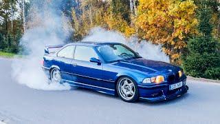 Clean Drift BMW E36 Does a Burnout