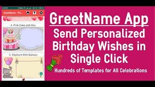 GreetName Mobile App - Happy Birthday Personalised Wish Templates and Messages