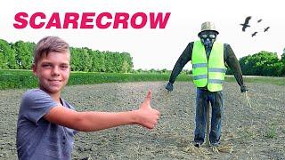   How to make scarecrow. The MiMi family makes a scarecrow for garden. Step By Step Craft Project