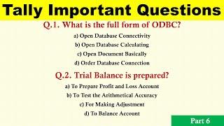 Most Important Tally Questions|| Part 6|| Tally objectives for Exam and Interview|| Tally MCQ Quest