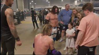  Aj styles and his family with edge on backstage at wrestlemania 38