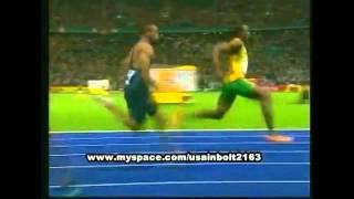 Usain bolt WR side view slow and regular