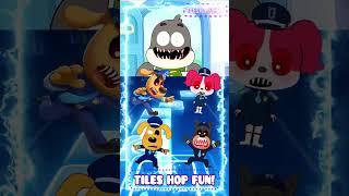 SHERIFF LABRADOR EXE vs SHERIFF PAPILLON vs DOBIE EXE X Coffin Dance Tiles Hop #shorts