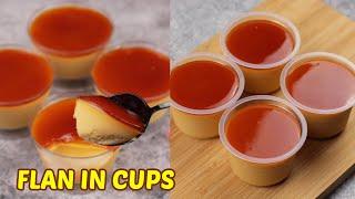 Leche Flan in Cups  [ No Steam, No Bake, No Oven, No Mixer ]