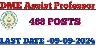 DME, AP Assistant Professor Recruitment 2024 – Apply Online for 488 Posts