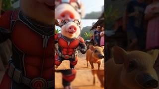 Superhero Ant-Piglet are finding poor people #shorts #short #cute #piglet #avengers #antman #hero