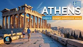 Acropolis Area, Athens  The Most Beautiful Sunset Walk ️ 4K Tour