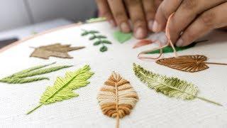 HAND EMBROIDERY FOR BEGINNERS: 10 Types of Leaves