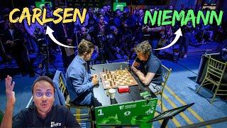 When Hans Niemann checkmated Magnus Carlsen's king in the center of the board | World Blitz 2024