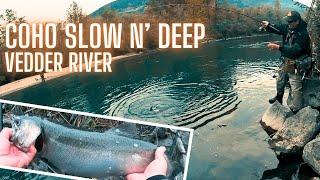 Vedder River Coho Salmon Float Fishing and Twitching Jigs in Deep Slow Water