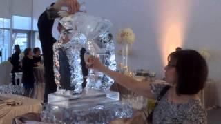 A beautiful martini ice luge for wedding and events