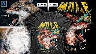 Vintage Wolf Pack Design In Photoshop (T-Shirt Design Series Ep.13)