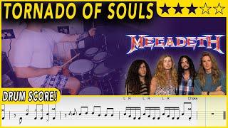 Tornado Of Souls - Megadeth | DRUM SCORE Sheet Music Play-Along | DRUMSCRIBE