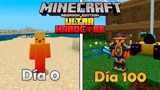 Sobreviví 100 Días en MINECRAFT ULTRA HARDCORE BEDROCK