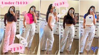 🫰Starts ₹600/- Korean Trousers & Fitted Crop Top Haul For Women Amazon | Affordable Trousers Haul