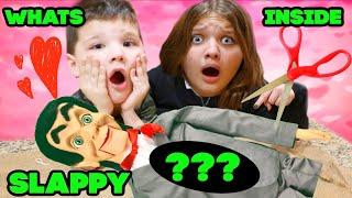 WHATS INSIDE SLAPPY the Dummy! Cutting OPEN SLAPPY w/ Aubrey & Caleb! Slappy VALENTINES