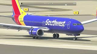 Southwest 737-800 landing at PHX phoenix sky Harbour | XP11 | 4K