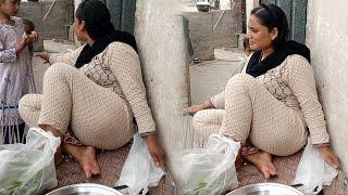 Cutting Vegitabels For Family Dinner | Village Woman Daily Routine Work | Punjab Culture Of Pakistan