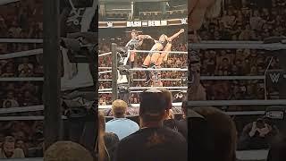 DAMIAN PRIEST & RHEA RIPLEY DOUBLE RAZOR'S EDGE ON LIV MORGAN & DOM MYSTERIO WWE BASH IN BERLIN #wwe