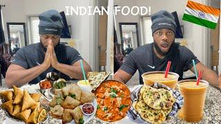 Trying Indian food for the first time. Indian food Mukbang + interesting facts about me!