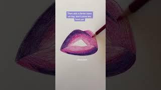 How to draw glossy lip: Tutorial #shorts