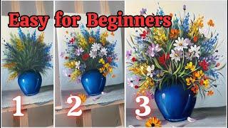 Super Easy Flower Painting for Beginners / Acrylic Painting