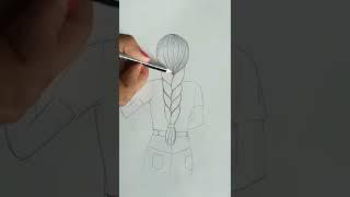 How to draw a girl with beautiful hairstyle||ayushi drawing academy||#ishqam