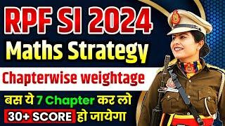 RPF SI Maths Strategy | Railway SI Chapterwise Weightage | Railway SI 2024 Maths Preparation