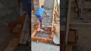 Staircase concrete work #shorts #shortsfeed #construction #staircase #concrete #satisfying