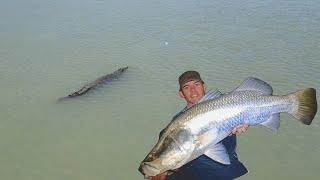 STALKED by a HUGE CROC While FISHING. BARRAMUNDI Fishing Remote Cape York Australia (Part 4)