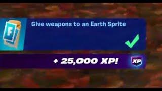 Fortnite - Give weapons to an Earth Sprite - All locations - Chapter 6 Season 1