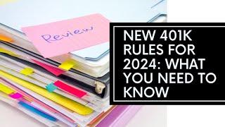 New 401K rules and limits for 2024. #singleparenting #investing #financialfreedom #domesticviolence