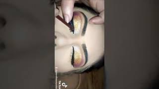 Golden red eyes make up by ghazal beauty bar #makeup