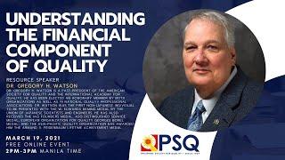 PSQ March 2021 Webinar | Understanding the Financial Component of Quality