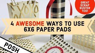 ⭐️6x6 PAPER PAD PROJECTS⭐️ 4 Awesome Ways To Use 6x6 Papers/ GET RID OF THOSE SCRAPS TOO/Easy DIY