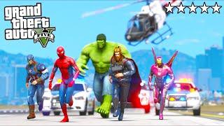 THE AVENGERS ROB A BANK IN GTA 5!! (FUNNY)