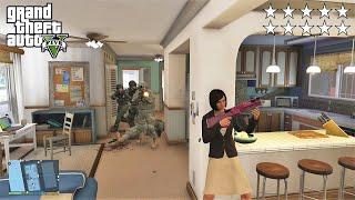 GTA 5 - DEBRA'S TEN STAR COP BATTLE IN HER APARTMENT (GTA V Funny Moments)