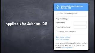 Applitools for Selenium IDE