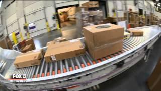 Behind the scenes of an Amazon warehouse