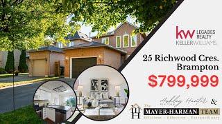 JUST LISTED | 25 Richwood Cres., Brampton