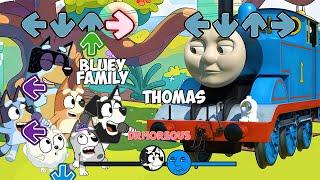 FNF Bluey Family VS NEW 3D Thomas (Can Can) - Friday Night Funkin'