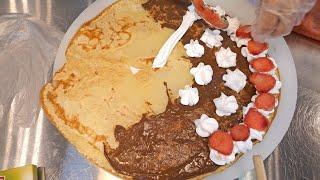 누텔라 생크림 듬뿍 크레페, 딸기 크레페, 바나나 크레페, 마포 합정역 맛집, Nutella Fruit Whipping Cream Crepe / Korean Street Food