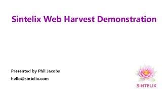 Sintelix Web Harvest OSINT Demonstration
