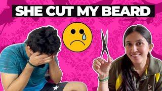 SHE CUT MY BEARD ️| #vivekjadoo #deepikavivek #prank